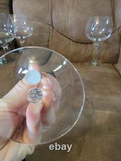 4 Pc Vintage Tiffany & Co Crystal Water Goblet Wine Glasses Etched Made USA 7