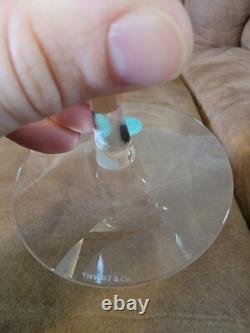 4 Pc Vintage Tiffany & Co Crystal Water Goblet Wine Glasses Etched Made USA 7