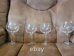 4 Pc Vintage Tiffany & Co Crystal Water Goblet Wine Glasses Etched Made USA 7
