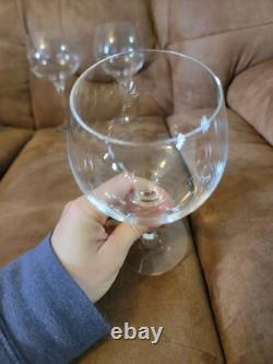 4 Pc Vintage Tiffany & Co Crystal Water Goblet Wine Glasses Etched Made USA 7