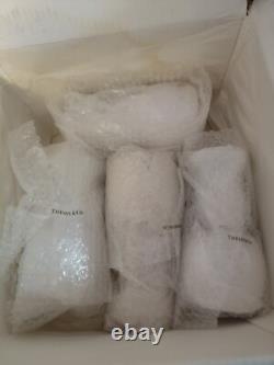 4 Pc Vintage Tiffany & Co Crystal Water Goblet Wine Glasses Etched Made USA 7