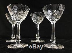 (4) Seneca CRYSTAL 5.25 WINE GLASSES Berkeley Bowl CUT #779 with STEM #1936