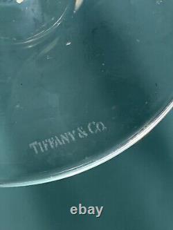 4 Tiffany Co Crystal Wine Glasses Set of 4 MINT VNTG with Etched LOGO 6.5 New