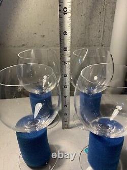 4 Tiffany Co Crystal Wine Glasses Set of 4 MINT VNTG with Etched LOGO 6.5 New