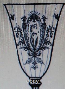 4 Tiffin Glass Elegant Etched La Fleur Pattern Clear Wine Goblets Vintage 1930s