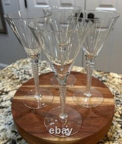 4 VINTAGE CRYSTAL AIR TWIST STEM Wine/champagne Glasses