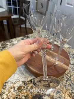 4 VINTAGE CRYSTAL AIR TWIST STEM Wine/champagne Glasses