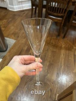 4 VINTAGE CRYSTAL AIR TWIST STEM Wine/champagne Glasses