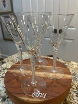 4 VINTAGE CRYSTAL AIR TWIST STEM Wine/champagne Glasses