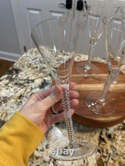 4 VINTAGE CRYSTAL AIR TWIST STEM Wine/champagne Glasses