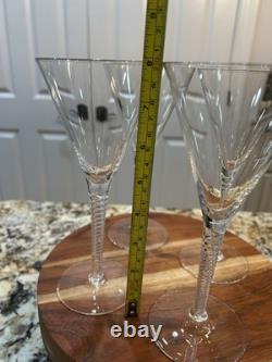 4 VINTAGE CRYSTAL AIR TWIST STEM Wine/champagne Glasses