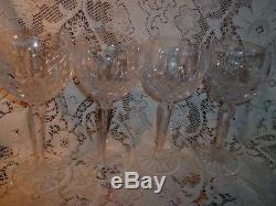 4 VINTAGE WATERFORD LISMORE BALLOON Wine Hock Glasses 7 3/8