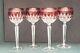 4 VINTAGE, Waterford Crystal Ruby Red Clarendon Wine Hock Glasses, MINT