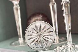 4 VINTAGE, Waterford Crystal Ruby Red Clarendon Wine Hock Glasses, MINT