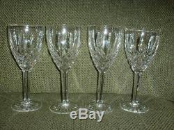 4 VTG ARAGLIN Waterford crystal TALL Wine WATER Iced Tea footed GLASSES 7 7/8