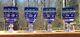 4 Val St Lambert Cut Glass Blue to Clear Wine Glasses