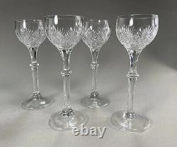 4 Vintage Bohemian Glass Crystal Wine Glasses