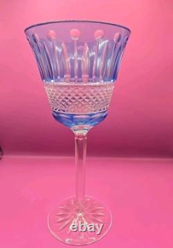 4 Vintage Cobalt Blue Cut To Clear Crystal Goblets Saint Louis