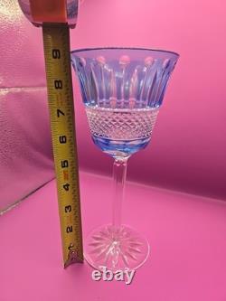 4 Vintage Cobalt Blue Cut To Clear Crystal Goblets Saint Louis