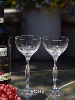 4 Vintage Crystal Tall Wine Glasses Water Goblets, Spiegelau, Vesta, 1980, 6oz