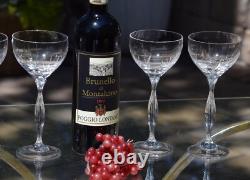 4 Vintage Crystal Tall Wine Glasses Water Goblets, Spiegelau, Vesta, 1980, 6oz