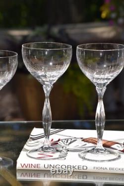 4 Vintage Crystal Tall Wine Glasses Water Goblets, Spiegelau, Vesta, 1980, 6oz