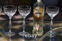 4 Vintage Crystal Tall Wine Glasses Water Goblets, Spiegelau, Vesta, 1980, 6oz