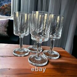4 Vintage Dansk Karin MCM White Wine Glasses 6.5 Tall 6 oz Capacity France NOS