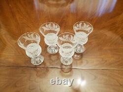 4 Vintage Edinburgh Cut Crystal Thistle Pattern White Wine Glasses