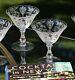 4 Vintage Etched Cocktail Martini Glasses, Cambridge, Rose Point, circa 1934