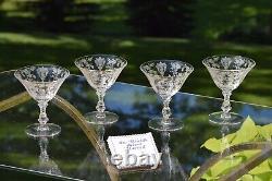 4 Vintage Etched Cocktail Martini Glasses, Cambridge, Rose Point, circa 1934