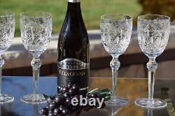 4 Vintage Etched Crystal Wine Glasses Crystal Clear Industries, Celine, 1990's