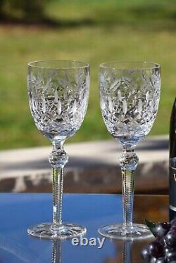 4 Vintage Etched Crystal Wine Glasses Crystal Clear Industries, Celine, 1990's