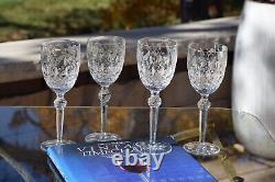 4 Vintage Etched Crystal Wine Glasses Crystal Clear Industries, Celine, 1990's