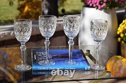 4 Vintage Etched Crystal Wine Glasses Crystal Clear Industries, Celine, 1990's
