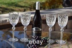 4 Vintage Etched Crystal Wine Glasses Crystal Clear Industries, Celine, 1990's