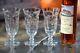 4 Vintage Etched Crystal Wine Glasses Water Goblets, Tiffin Franciscan 1960