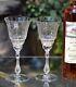 4 Vintage Etched Tall Wine Glasses Water Goblets, Rock Sharpe, 1950's