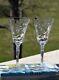 4 Vintage Etched Wine Glasses Water Goblets, 1950's, Vintage Weddings