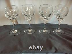 4 Vintage Gorham Crystal Wine Goblets Sonja Cut Panels Hard To Find NICE