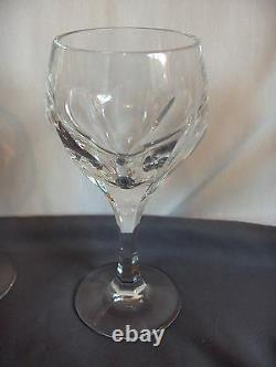 4 Vintage Gorham Crystal Wine Goblets Sonja Cut Panels Hard To Find NICE
