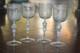 4 Vintage Murano Hand Blown Hand Etched Wine Glasses Mint Green 1950's Cherubs