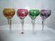 (4) Vintage Nachtmann TRAUBE Cut to Clear Crystal Hock Wine Goblets Glasses NEW