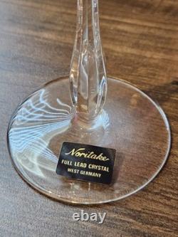 4 Vintage Noritake Hampton Hall Wine Glasses Full Lead Crystal 7 3/4 908 103