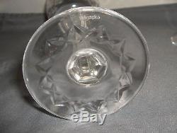 4 Vintage Rogaska Wine Goblets Gallia Cut Crystal Signed Retired Gray Flowers