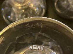4 Vintage Signed Waterford Crystal SHEILA 7-3/8 Wine Hock Glasses Stems EUC
