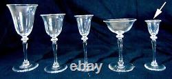 4 Vintage Steuben Barware Crystal Stems Glasses Plain Wafer #6401 Cordial Wine