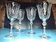 4 Vintage Tiffin June Night Wine Goblets Elegant Etched Glass Stems Fostoria