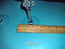 4 Vintage Tiffin June Night Wine Goblets Elegant Etched Glass Stems Fostoria