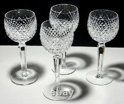 4 Vintage Waterford Crystal Alana Wine Hock Glasses Made In Ireland